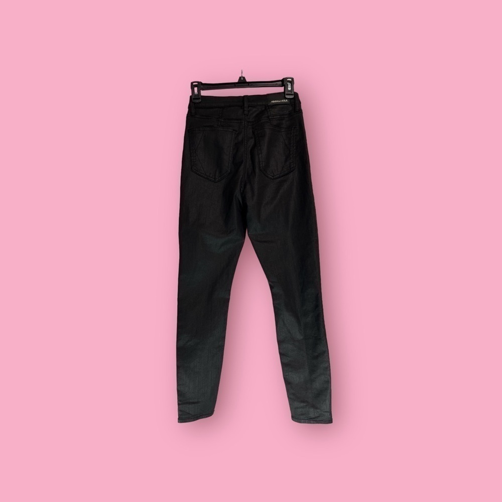 Kendall + Kylie The Kontour High Rise Stretchy Pants in Shimmering Black 7/28